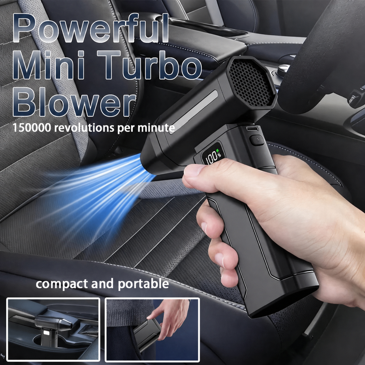 X8 Turbo Jet Electric Air Duster – 150,000 RPM Cordless Dust Blower