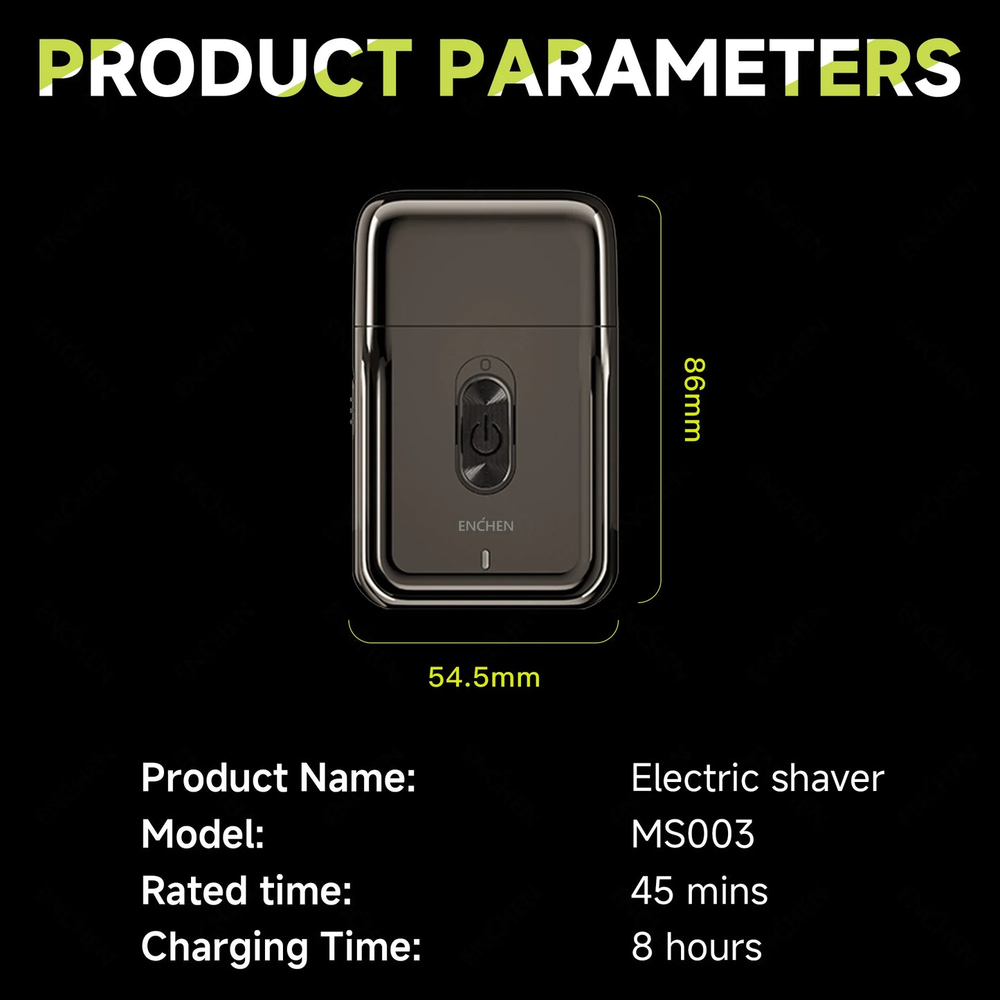 ENCHEN MS003 Compact Foil Shaver – Type-C Fast Charge, Pop-Up Trimmer