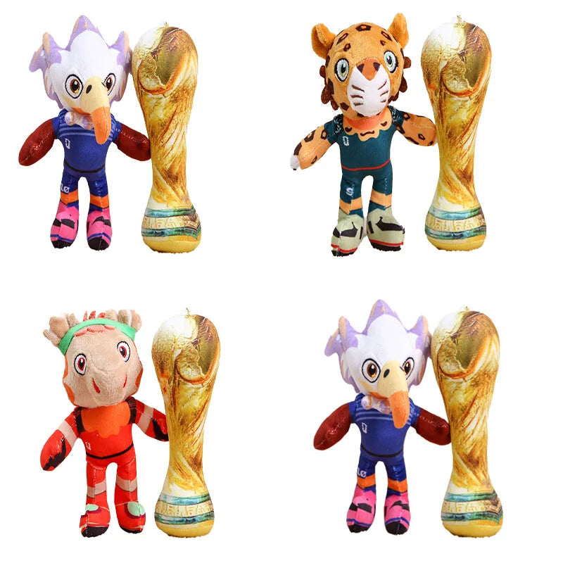 2026 World Cup Mascot Plush Toy – Jaguar, Moose & Eagle Doll (18cm)