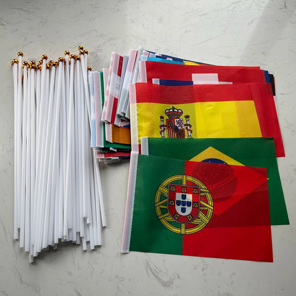 2026 World Cup Hand Flags & String Garlands – National Team Banner Decor