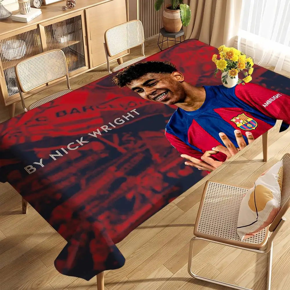 Lamine Yamal #27 Football Star Tablecloth – Waterproof & Washable